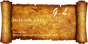 Gulrich Lili névjegykártya